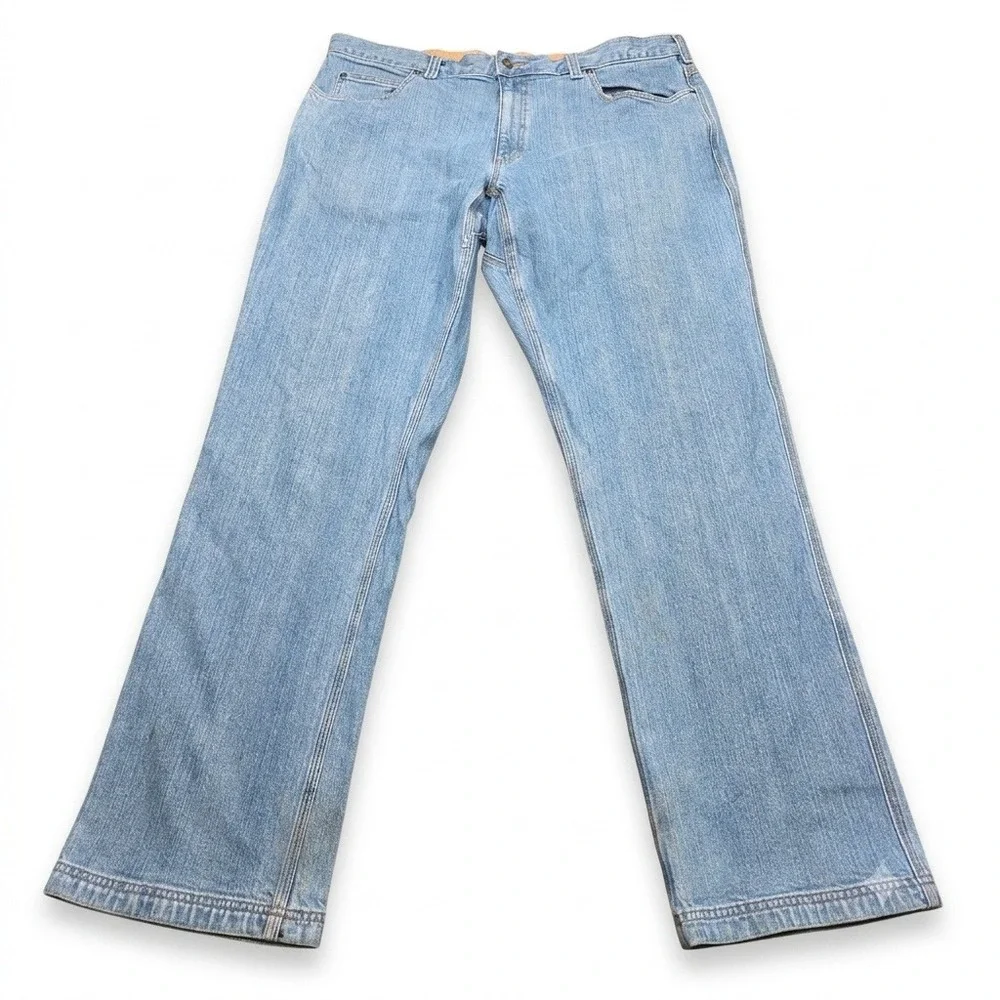 Duluth Trading Co Flex Ballroom Jeans Mens 40x34 Relaxed Fit Stretch Denim Blue